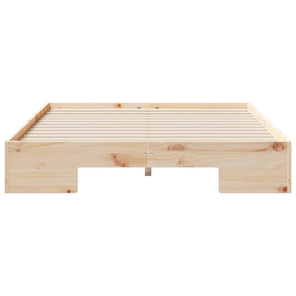 Bodenbettgestell Braun 135 x 190 cm Massivholz Kiefer